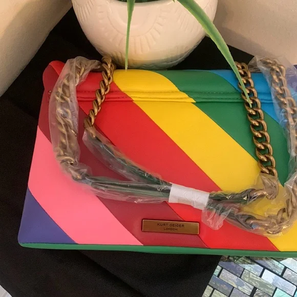 Kurt Geiger Rainbow Shop Kensington Leather Crossbody Bag - Picture 9 of 16